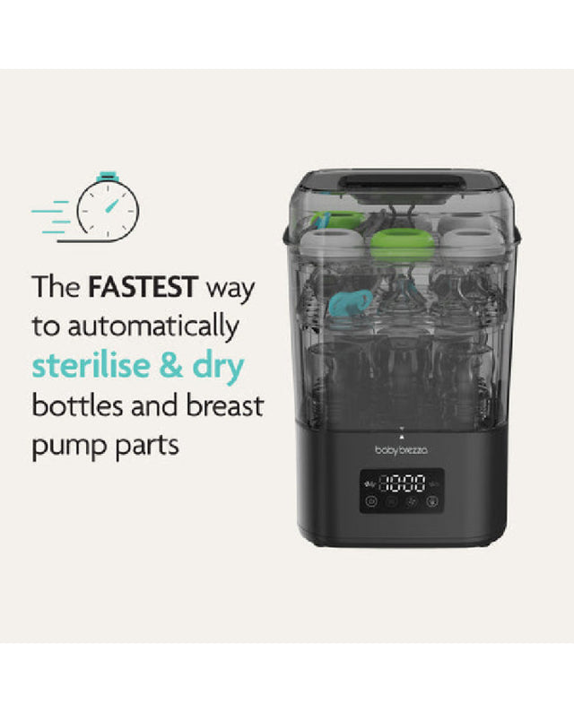Baby Brezza itin greitas 10 MIN. sterilizatorius-džiovintuvas SUPERQUICK, balck
