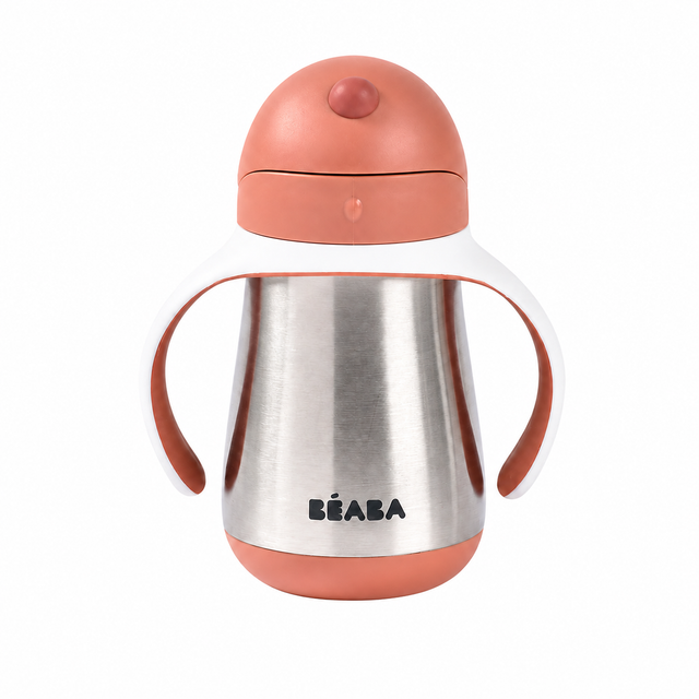 BEABA metalinė gertuvė su šiaudeliu, 250 ml, Terracota