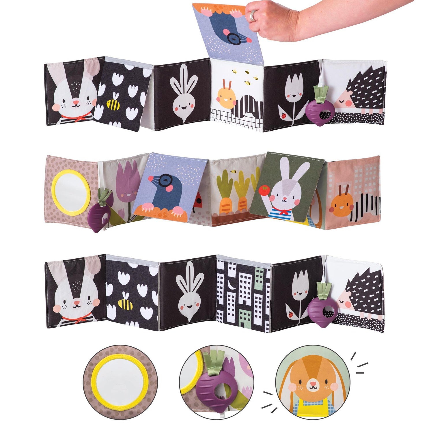 Taf Toys abpusēja mīksta grāmata mazuļiem "Pasaka"