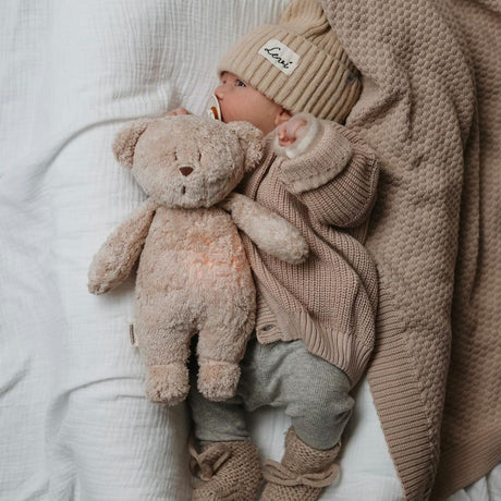 Moonie 2.0 organiskais lācīša miega spilvens - smiltis ar skaņas ierakstīšanas funkciju 