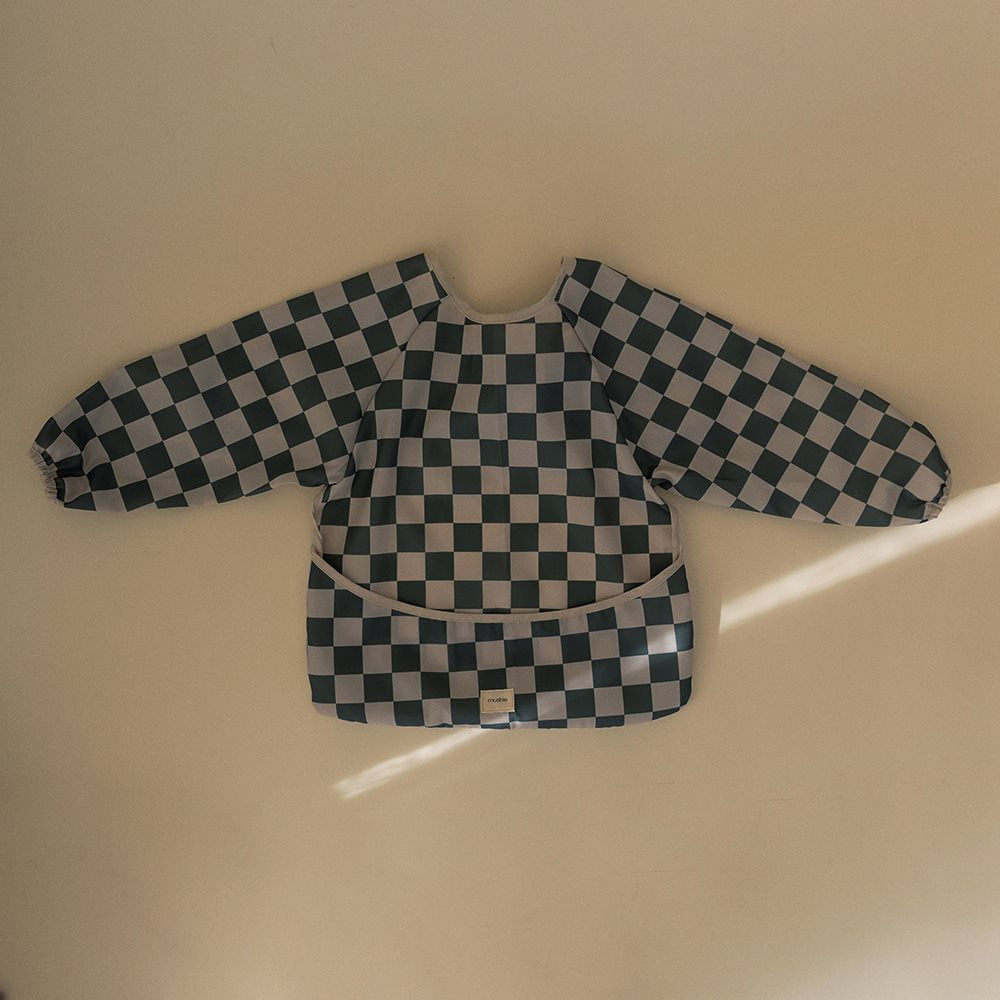 Mushie priekšautiņš ar piedurknēm Olive Check