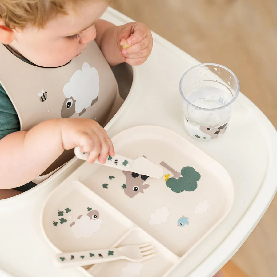 Deer neslīdoša plāksne ar nodalījumiem Foodie Croco Green