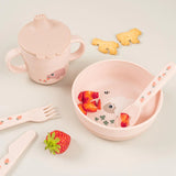 Deer neslīdošā bļoda Foodie Happy dots pulveris