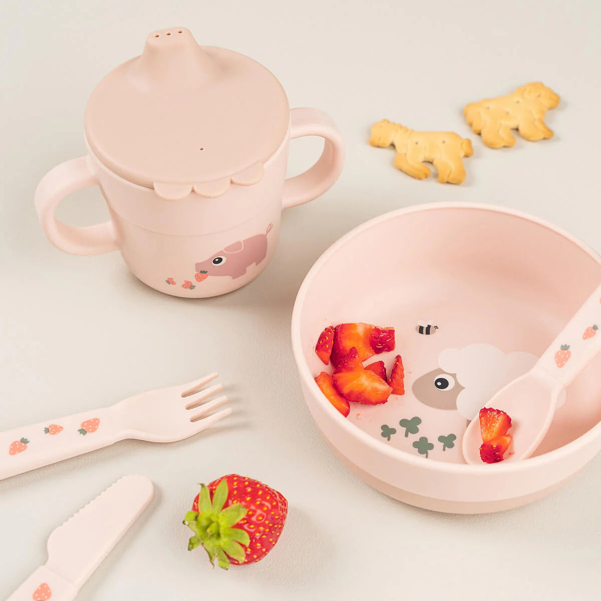 Deer krūze ar snīpi Foodie Happy dots pulveris