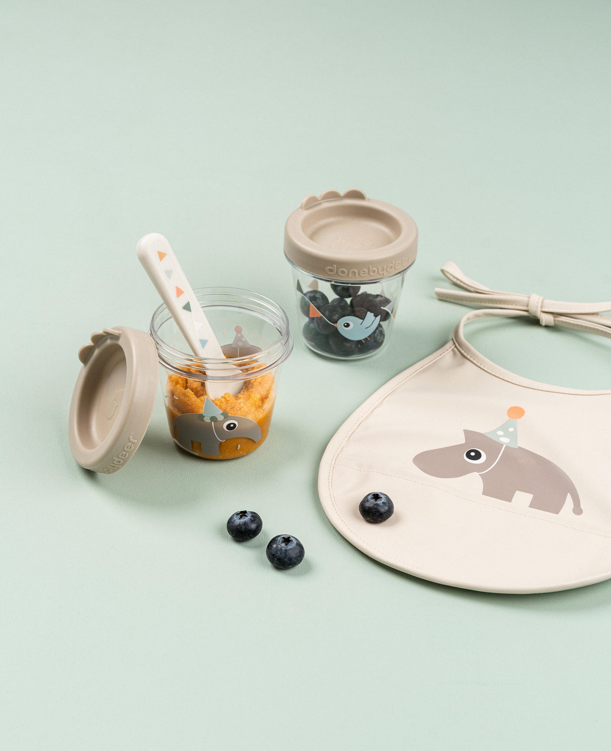 Izgatavoja Deer pārtikas uzglabāšanas konteineri, Croco Green (3 gab.) 