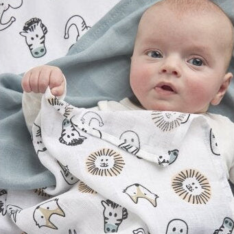 Meyco Baby muslino vystyklų ir šluosčių komplektas Animal Multicolour, 9 vnt.