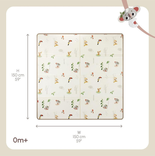 Tiny Love Boho Chic XL dvipusis sulankstomas lavinamasis putų kilimėlis, 150×150 cm, 0 mėn.+