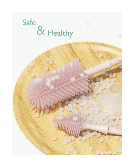 Momcozy buteliukų ir žindukų šepetėlių rinkinys Push-Press, rausvas