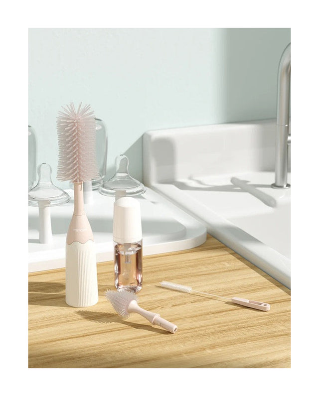 Momcozy buteliukų ir žindukų šepetėlių rinkinys Push-Press, rausvas