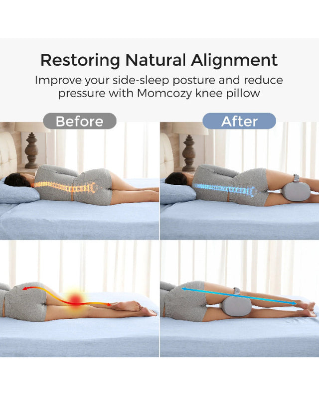 Momcozy ergonominė kelių pagalvė su vėsinančiu audiniu nėščiosioms, Cooling Grey