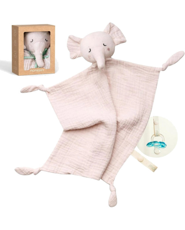 Momcozy rožinis medvilninis drambliukas-migdukas, čiulptuko laikiklis kūdikiui, Pink