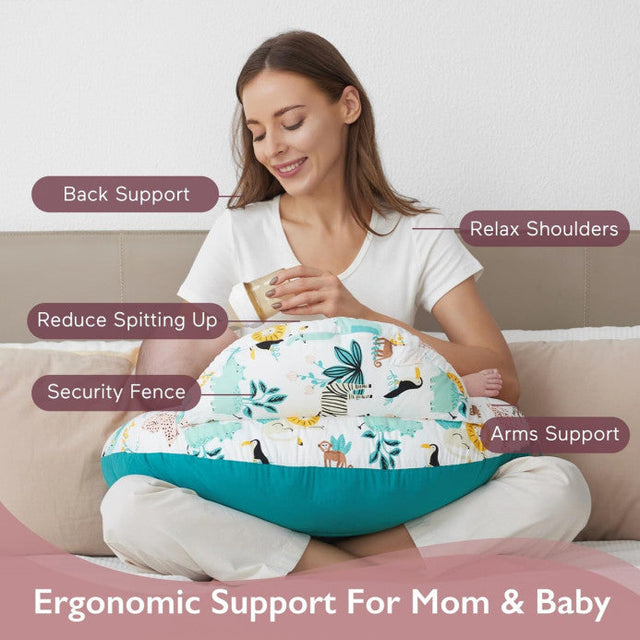 Doomoo Buddy barošanas un grūtniecības spilvens Tetra Jersey Green 