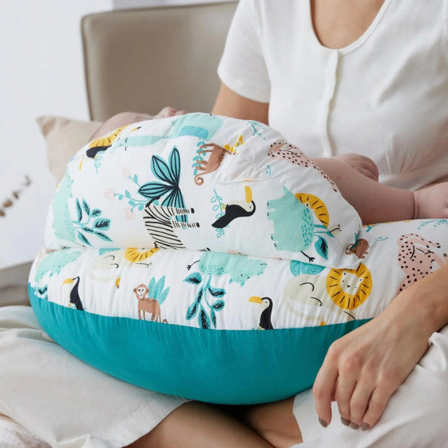 Doomoo Buddy barošanas un grūtniecības spilvens Tetra Jersey Green 