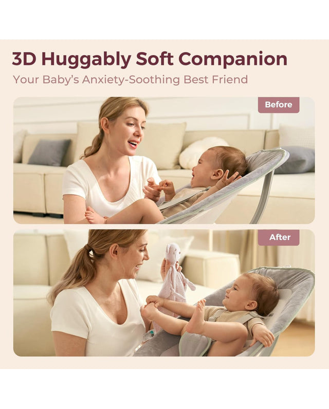 Momcozy rožinis medvilninis meškiukas-migdukas, čiulptuko laikiklis kūdikiui, Pink