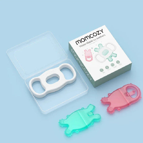 Momcozy vandeniu užpildomas šaldantis kūdikio kramtukas Pink/Green