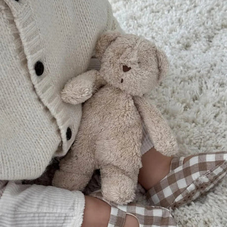 New Moonie 2.0 organiskais kolibri lācītis - kapučīno miega spilvens ar skaņas ierakstīšanas funkciju 