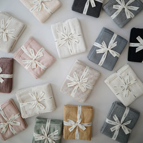 Mushie trikotāžas sega Ribbed Beige Melange 