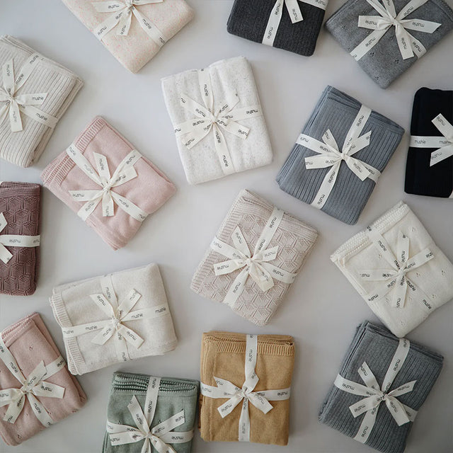 Mushie trikotāžas sega Ribbed Beige Melange 