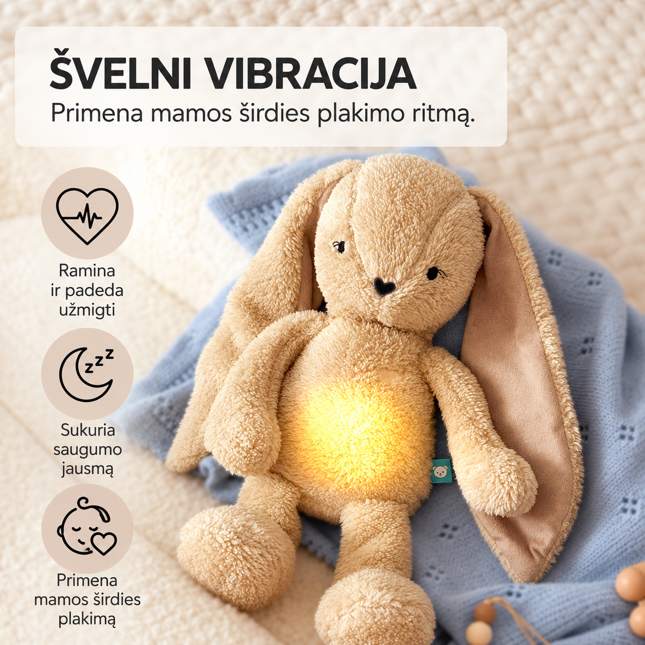myHummy 5in1 migdukas-šildyklė Zuikis rožinis