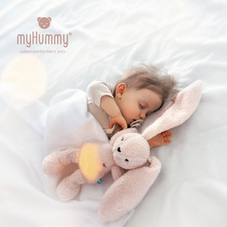 myHummy 5in1 migdukas su miego jutikliu ir lempute Zuikis rožinis