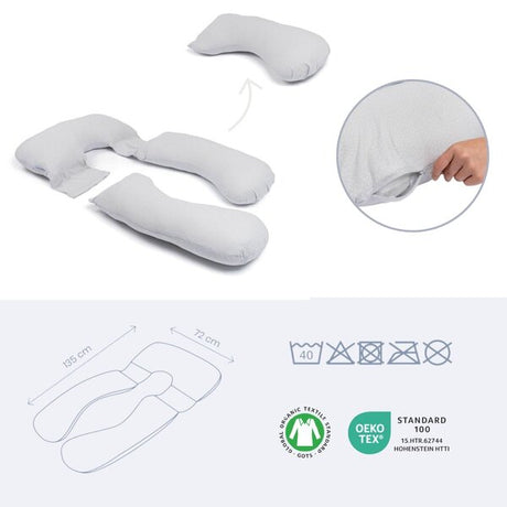 Doomoo Comfy Big barošanas un grūtniecības spilvens Tetra Grey 