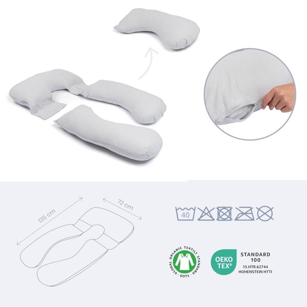 Doomoo Comfy Big barošanas un grūtniecības spilvens Tetra Grey 