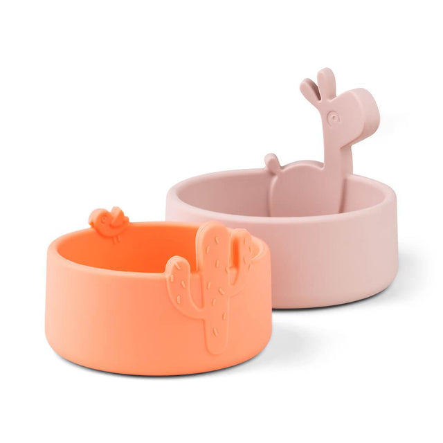 Deer bļodu komplekts Lalee Powder/Coral (2 gab.)