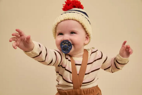 BIBS čiulptukų rinkinys 1 dydis (0 - 6 mėn.) Holiday Train steel Blue / Baby blue