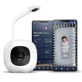 Nanit Pro bērnu monitors + grīdas statīvs mobilajai auklei ar statīvu, naktslampiņu un elpošanas monitoru