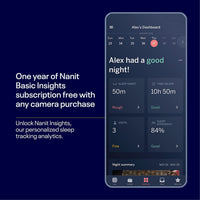 Nanit Pro Nanit Pro Baby Monitor + Grīdas statīvs mobilā aukle ar statīvu, nakts gaismu un elpošanas monitoru