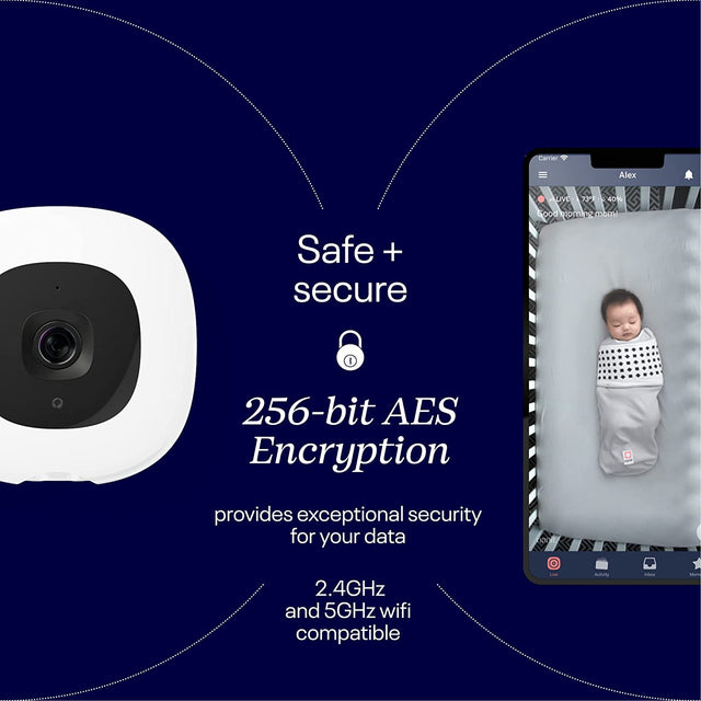 Nanit Pro bērnu monitors + grīdas statīvs mobilajai auklei ar statīvu, naktslampiņu un elpošanas monitoru