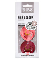 BIBS čiulptukų rinkinys 1 dydis (0 - 6 mėn.) Coral / Ruby (4765483237458)