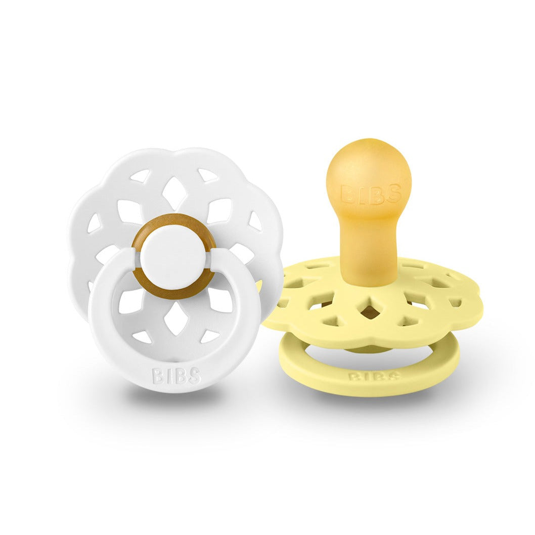 BIBS knupīša komplekts 1. izmērs (0 - 6 mēneši) Boheme White/Sunshine 