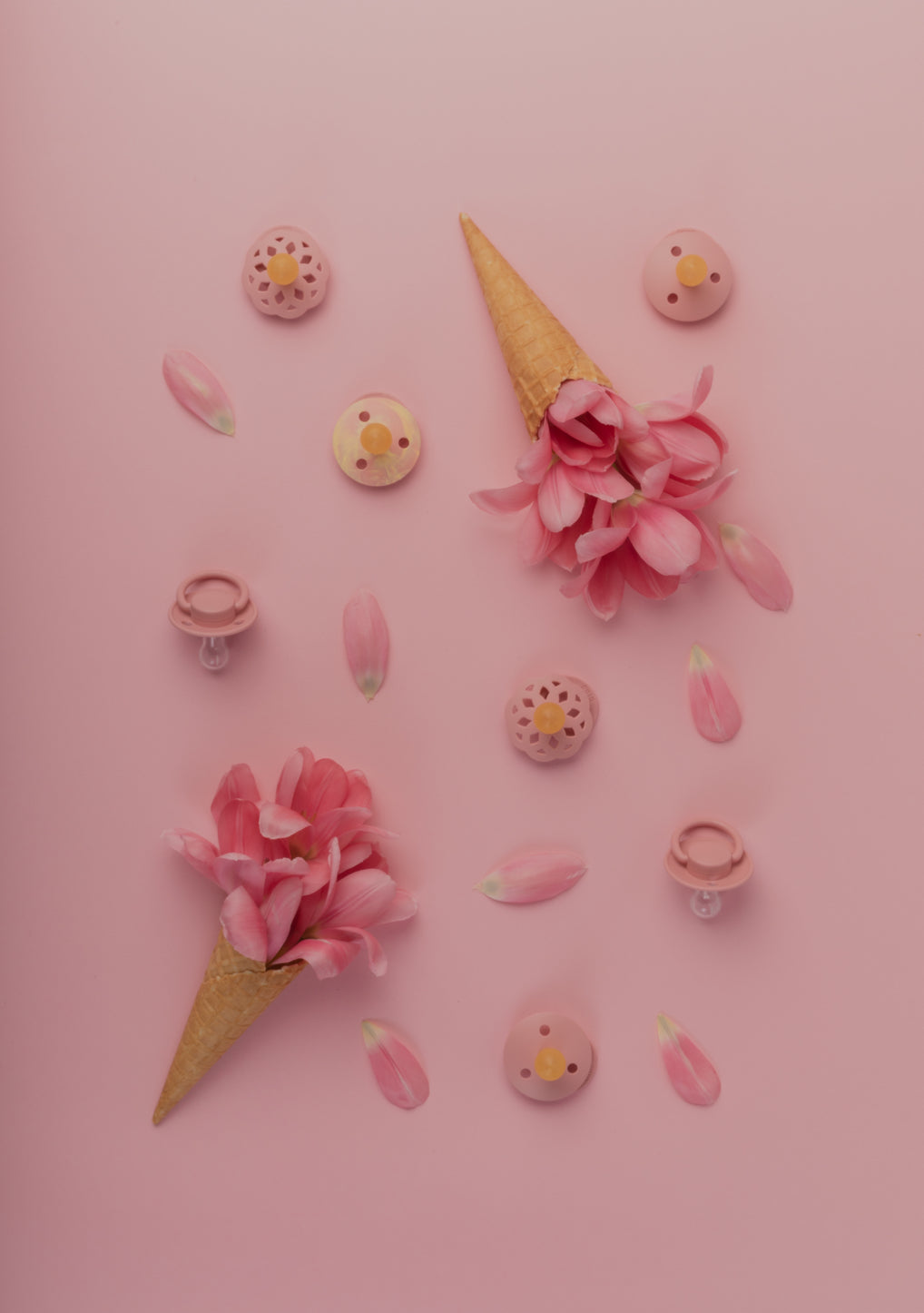 BIBS knupīšu komplekts 1 izmērs (0 - 6 mēneši) Pale Butter/Dusty Pink 