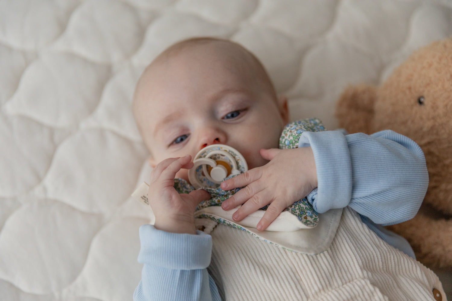 BIBS knupīša komplekts 1. izmērs (0 - 6 mēneši) Liberty Chamomile Lawn Baby Blue Mix 