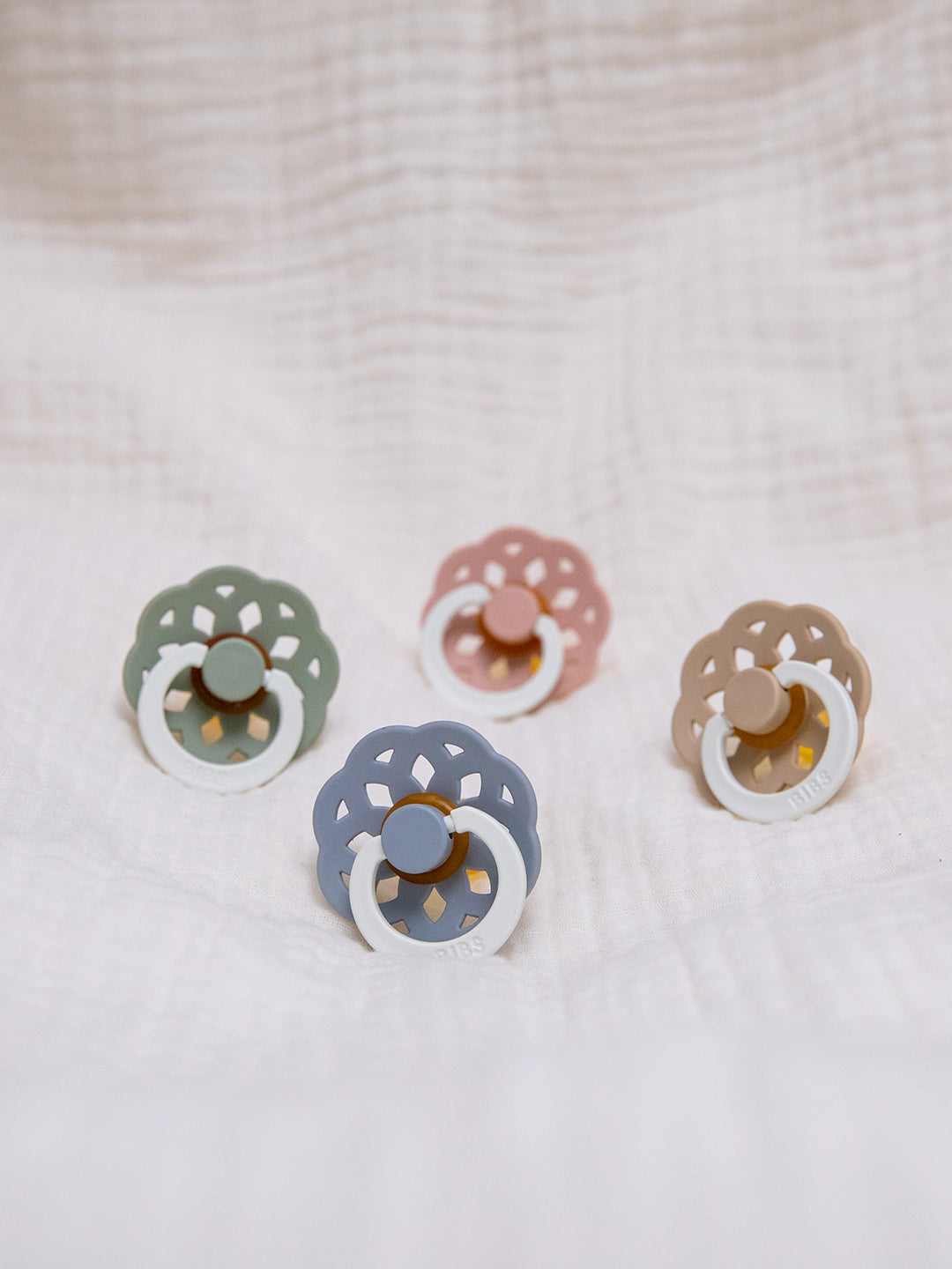 BIBS knupīša komplekts 1. izmērs (0 - 6 mēneši) Boheme Woodchuck/Blush 