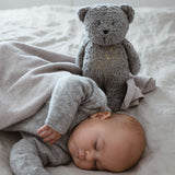 Moonie Organic Sleepy Grey Teddy Bear (minerālpelēks) 