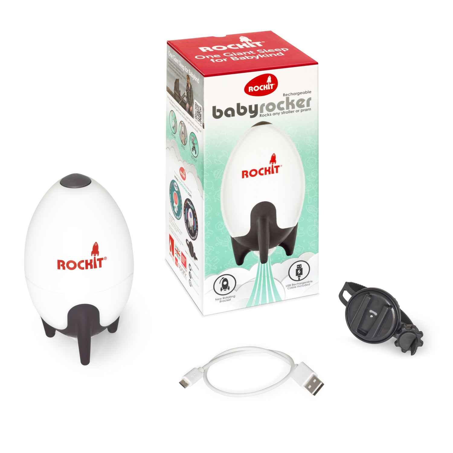 Rockit ratiņu šūpoles (jaunums — USB uzlādējama versija)