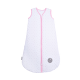 Natulino BabyComfort dvisluoksnis kūdikių miegmaišis (natural white little grey leaves / pink spalva) (1859460563017)