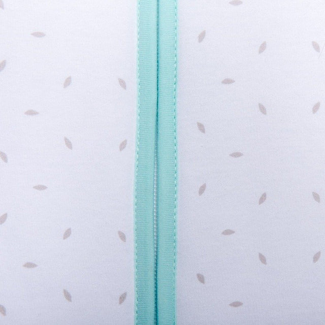 Natulino CosyNites trisluoksnis kūdikio miegmaišis (natural white little grey leaves / mint spalva) (1678890762313)