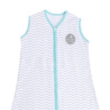 Natulino LITTLE WALKERS trīsslāņu bērnu guļammaiss White Grey Waves &amp; Mint