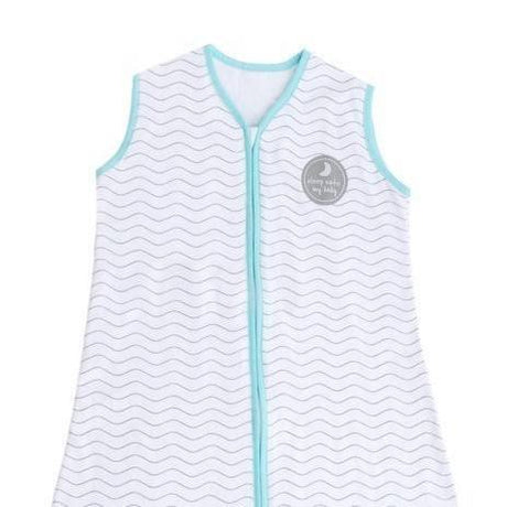 Natulino LITTLE WALKERS trīsslāņu bērnu guļammaiss White Grey Waves &amp; Mint