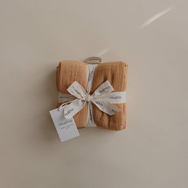 Mushie organiskās kokvilnas muslīna autiņi rudens dzeltenā krāsā (3 gab.) 